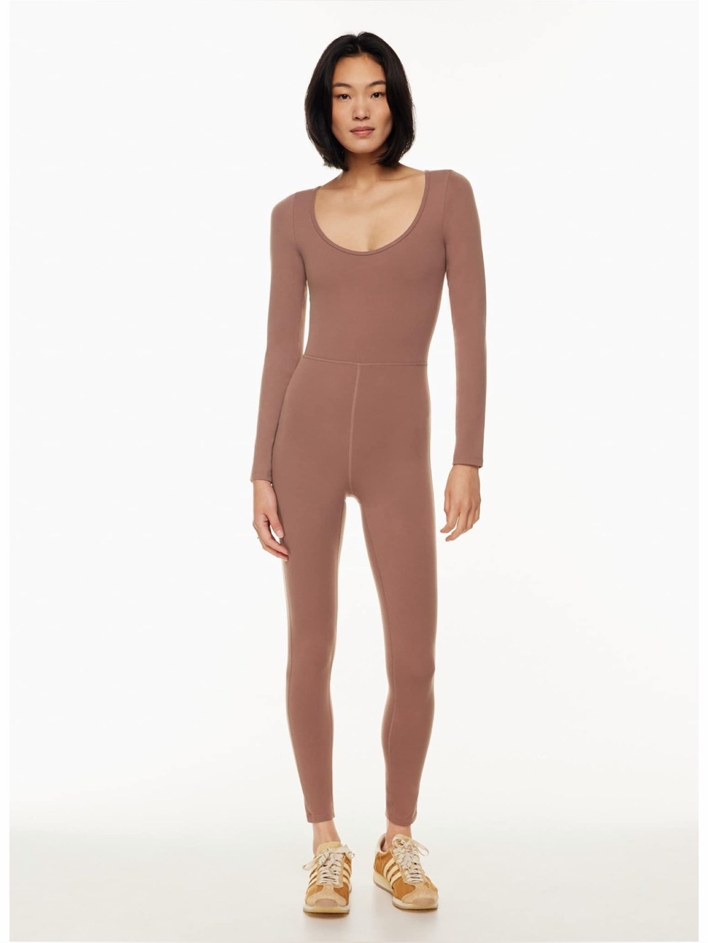 Aritzia Wilfred Free Maxe Jumpsuit in Mocha Sorbet